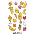 Cute cartoon fruit temporary tattoos for kids, waterproof face stickers for party decor. - Cute Banana Strawberry Fruit Vegetable Style (WS-C129)