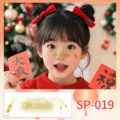 Kids New Year face tattoo stickers waterproof temporary holiday party makeup decal for kids. - New Year Golden Sequin (SP-019)