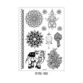 Henna lace mandala temporary tattoo sticker featuring elephant and floral oriental designs. - Mandala Tattoo Style (SYB-160)