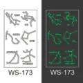 Leuchtende Sternbilder temporäre Tattoo Aufkleber, coole Party Körperkunst WS-173 - WS173 Stil / 105*60mm