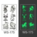Leuchtender Sternzeichen temporäres Tattoo-Aufkleber-Blatt im Dunkeln leuchtend - WS175 Stil / 105*60mm