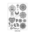 Temporary tattoo sticker sheet featuring intricate mandala and henna floral designs. - Mandala Tattoo Style (SYB-163)