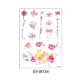 Waterproof temporary tattoo sticker sheet featuring watercolor floral, fish and cute bows. - Watercolor Bow Small Fish Style (SYB134) / 150x210MM
