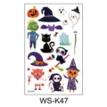 Children's Halloween cartoon temporary tattoo stickers waterproof cute pumpkin ghost designs - Witch Hat Ghost Style (WS-K47)
