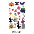 Halloween temporary tattoo stickers cute cartoon pumpkin bat ghost waterproof party art - Pumpkin Wizard Hat Style (WS-K48)