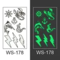 Leuchtender Tattoo Sticker im Dunkeln leuchtend Skorpion Anker Blitz Design Variante - WS178 Stil / 105*60mm