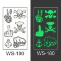Leuchtende temporäre Tattoos für Musikfestival Party Punk Rock Totenkopf Aufkleber - WS180 Stil / 105*60mm