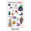 Halloween cartoon temporary tattoo stickers waterproof cute pumpkin wizard kids body art sticker set - Pumpkin Ghost Magic Style (WS-K51)