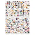 Kids Halloween temporary tattoo stickers waterproof cute pumpkin ghost cartoon party favors - Full Set of 20 Sheets (WS-K33-52)