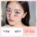 Joli autocollant pour le visage tatouage temporaire fraise étoiles maquillage fête deco - Style de magazine de photographie (SP-055) / 160*60mm