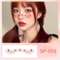 Autocollant de visage mignon tatouage temporaire pour fête, maquillage festival et look. - Autocollant de Visage Style Magazine de Photographie (SP-059)