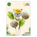 Set de globos de aluminio de animales de la selva para decoración de fiesta de cumpleaños. - Zorro de la Selva / Set de 5 piezas