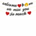 Glitter Welcome Home Banner Party Decoration Set Hanging Letter Sign for Home Coming Party - Welcome Home Banner Style / Letter Height 13.3cm