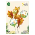 Jungle animal foil balloon set for kids birthday party and baby shower decorations 5pcs - Jungle Fawn / Five-Piece Set