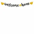 Welcome Home Glitter Banner Gold Black Party Decoration Garland Hanging Sign Letters 15cm - Letter Height 15cm / Black & Gold