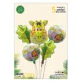 Jungle theme animal foil balloon 5-piece set, birthday party decoration aluminum balloons. - Jungle Giraffe / Five-Piece Set