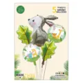 Jungle animal foil balloon set 5pcs, cute safari theme birthday party decoration balloons. - Jungle Rabbit Shape / Five-Piece Set