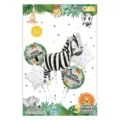 Jungle animal foil balloon set, zebra and birthday party decoration balloons 5-piece. - Large Animal Zebra / Five-Piece Set