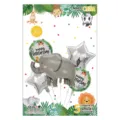Jungle animal foil balloon set for birthday party decorations, 5-piece cute balloon kit. - Large Animal Elephant / Five-Piece Set