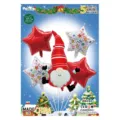 Kerst gnoom folie ballon set 5 stuks cartoon feest decoratie voor vakantie evenementen - Dansende Kerstman / 5-delige set