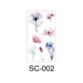 Watercolor floral temporary tattoo sticker waterproof cute flower body art for girls design. - SC-002 / 96x172mm