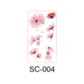 Watercolor floral temporary tattoo sheet with pink and red flowers, waterproof body art sticker. - SC-004 / 96x172mm