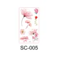 Watercolor floral temporary tattoo sticker, waterproof pink cherry blossoms for cute girls body art. - SC-005 / 96x172mm