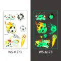 Luminous football temporary tattoo sticker waterproof glow in dark fan party face body sticker - Soccer Tattoo Sticker (WS-K173)