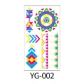 Neon UV fluorescent tattoo sticker featuring geometric mandala designs for party nightclub. - Fluorescent YG-002 / 96*172mm