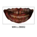 Halloween horror mouth temporary tattoo sticker scary bloody lip makeup party decorations - Bloody Yellow Teeth Style (WM-L-ZB002)