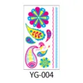 Neon fluorescent tattoo sticker sheet variant YG004 colorful floral paisley design party style. - Fluorescent YG-004 / 96*172mm