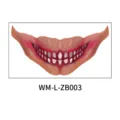 Halloween temporary tattoo creepy big mouth sticker party horror lip DIY makeup decoration - Multi-Teeth Thriller Style (WM-L-ZB003)