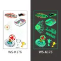 Glow in the dark football temporary tattoo sheet waterproof soccer fan body art sticker. - Soccer Tattoo Sticker (WS-K176)