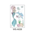 Kids cartoon mermaid temporary tattoo stickers waterproof cute pink princess reward decals - Mermaid Series (WS-A026) / 120*76mm