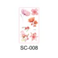 Waterproof floral temporary tattoo stickers sheet featuring fresh watercolor flower designs for girls. - SC-008 / 96x172mm