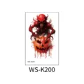 Halloween temporäres Tattoo Aufkleber blutiger roter Teufel Kürbis Horror wasserdicht - Dämonen-Kürbis-Kombi (WS-K200) / 120*76mm