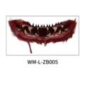 Pegatina de tatuaje temporal de boca grande aterradora de Halloween, dientes sangrientos. - Estilo de Colmillos Sangrientos (WM-L-ZB005)
