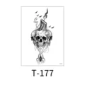 Waterproof temporary tattoo sticker Halloween dark skull spider design variant T-177. - Skull Candle Spider (T-177)