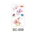 Waterproof watercolor floral temporary tattoo sticker sheet for girls, fresh style body art. - SC-009 / 96x172mm