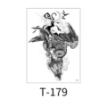 Dark Halloween owl and lantern temporary tattoo sticker, waterproof body art design for arms. - Owl Lantern Moon (T-179)