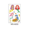 Kids cartoon mermaid temporary tattoo waterproof cute pink princess reward sticker sheet - Mermaid Series (WS-A033) / 120*76mm