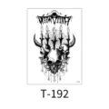 Waterproof temporary tattoo sticker Halloween dark gothic skull pumpkin candle design sheet - Horned Skull Pumpkin Web (T-192)