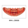 Pegatina de tatuaje temporal de boca espeluznante de Halloween para fiesta cosplay. - Estilo de Fisura de Carne (WM-L-ZB008)