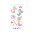 Bambini cartone animato sirena tatuaggio adesivi simpatico rosa principessa impermeabile - Serie Sirena (WS-A027) / 120*76mm