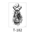 Halloween gothic temporary tattoo sticker with owl skull design, waterproof body art for arms. - Antler Skull Candle Moon (T-182)