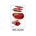 Halloween temporäre wasserdichte Tattoo-Aufkleber blutige Narben gruselige gefälschte Wunden - Horror-Risswunden und Vampirzähne (WS-K204) / 120*76mm