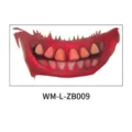 Pegatina de tatuaje temporal de boca aterradora de Halloween fiesta labio DIY arte - Estilo de Dientes Aterradores (WM-L-ZB009)