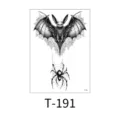 Waterproof temporary tattoo sticker gothic bat spider design body art decoration - Bat Spider Combination (T-191)