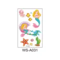 Adesivo tatuaggio temporaneo sirena cartone animato impermeabile principessa rosa carino. - Serie Sirena (WS-A031) / 120*76mm