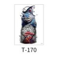 Waterproof temporary tattoo sticker featuring a grinning cat and witch hat design for Halloween. - Gothic Witch Hat Cheshire Cat Clock (T-170)